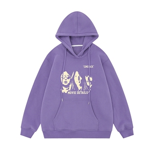 白底新款秋季时尚百搭宽松潮流字母印花连帽卫衣W6295P40控58图片