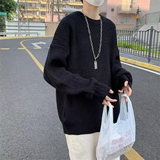 B377P35秋冬毛衣打底衫线衣圆领男装上衣宽松日系港风，男装针织衫/毛衣，星座512-6