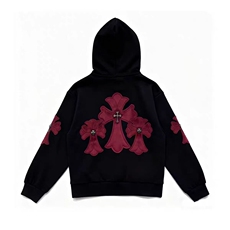 (网图)刺绣轻奢连帽卫衣小众潮男女十字架外套313B-KL54-P140，女装短外套，星座313B