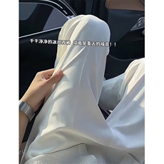 WE1639-P38潮流百搭ins流行原宿高质量冰丝西裤白色新款气质慵懒，男装西裤，电商B323A