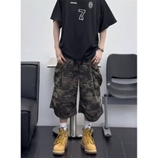 高街迷彩工装多口袋设计直筒牛仔七分裤男女百搭短裤夏季KT880，男装牛仔裤，星座1116A（原606A-3）