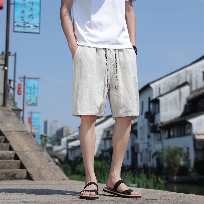 亚麻纯色宽松休闲五分裤808-特P35,男装牛仔裤,星座816A（原B366）