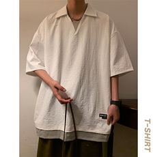 冰氧仿棉短袖港风暖光体恤休闲百搭纯色POLO衫男上衣TC3143-P35，男装Polo衫，星座717