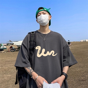 抖音得物二开 现货 220克夏装重磅美式高街宽松短袖t恤 MT201图片