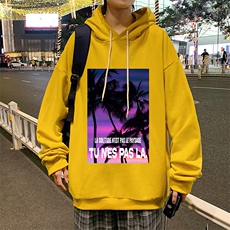 WY2195-P35加绒款-P40纯棉连帽卫衣男大码运动帽衫宽松薄外套男，男装卫衣，电商A040