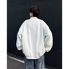 秋冬字母刺绣开衫立领卫衣男宽松休闲小众设计感外套潮Y6623，男装卫衣，星座506