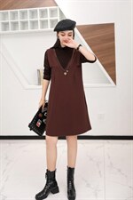 拼接连衣裙，女装连衣裙，菲雪妮