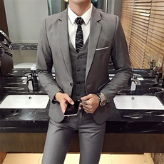 【常年供货】单扣西服马甲裤子三件套职业装大货主推款XF701P145，男装西服，星座613B