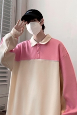 春装新品撞色拼接卫衣男女同款学生休闲宽松衬衫WY021-P70控价98，男装卫衣，电商A441-1
