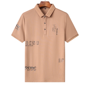 夏季新款男士翻领短袖t恤中年有领男装上衣服休闲POLO衫图片