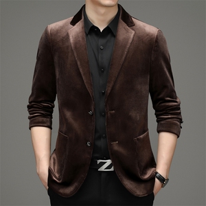 2023新款男士秋季休闲中年男款外套爸爸装西服上衣HM8311-P200图片