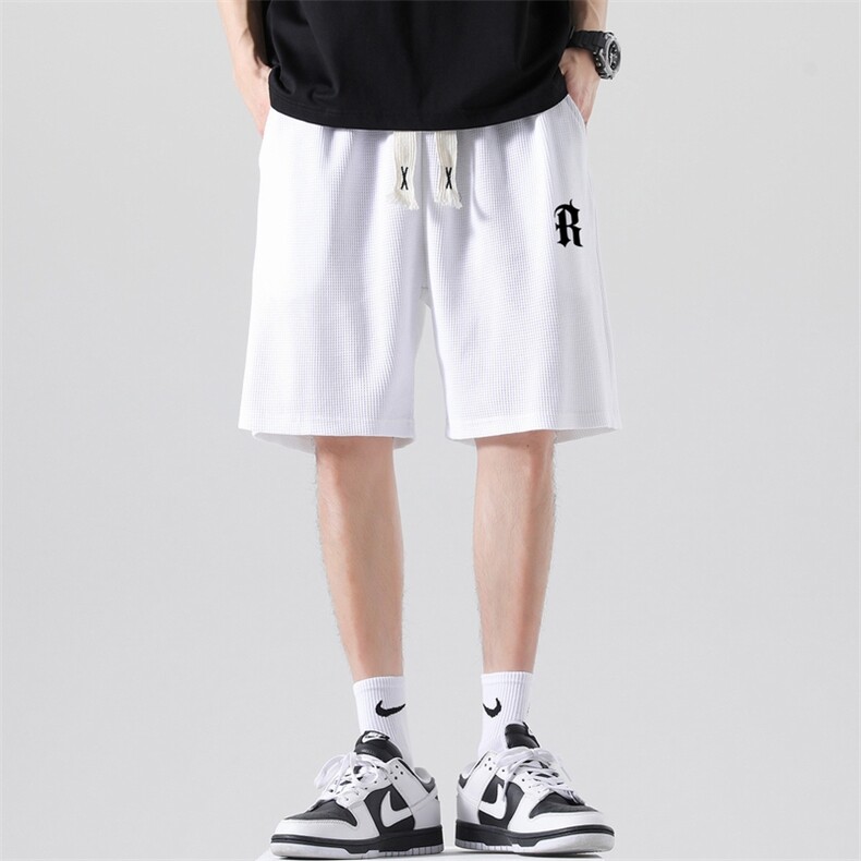 2026夏季新款潮流男士字母印花华夫格五分短裤1210-2-DK726-P15,男装牛仔裤,星座1816-2（原1210–2）