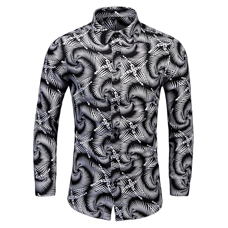 2024秋新款长袖大码衬衫翻领衬衫花衬衫9699P35立体3D图，男装衬衫，星座1106-1