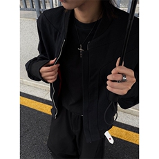 美式红内短款飞行夹克男秋季解构倒外套痞帅棒球服BJK1032，男装夹克，星座208-5