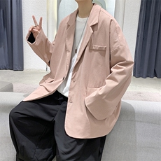 现货纯色小西装港风宽松男生西服KD401-P55，男装西服套装，电商D312-1