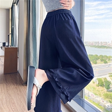 天丝牛仔裤女夏季薄款新款高腰垂感小个子花苞蕾丝阔腿裤女，女装休闲裤，梦白服饰厂