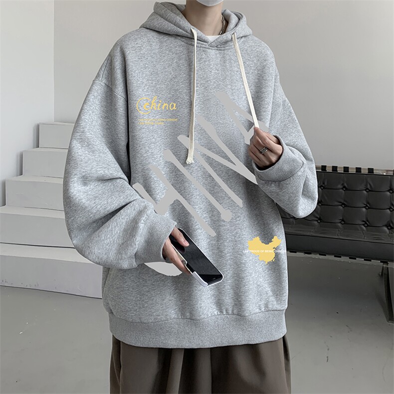 连帽卫衣男大码运动服帽衫外套WY2208-P35加绒款-P40,男装卫衣,电商A040