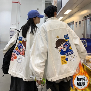 秋冬季港风情侣加绒加厚羊羔毛牛仔棉衣JK545JR-P100138图片