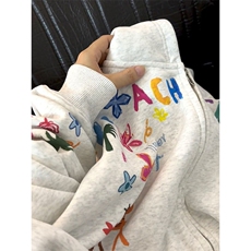 5366-P58高质量/原版做工/后包蝴蝶花朵开衫卫衣薄款，女装卫衣/绒衫，星座617A-2