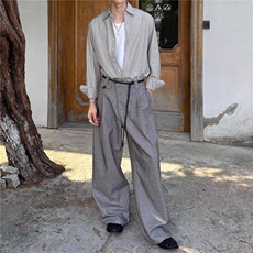2025新款法麻衬衫格纹长袖衬衣上衣空调衫薄外套，男装衬衫，四季星座505