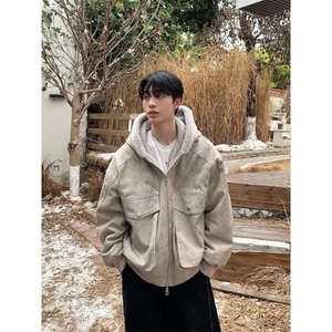 706-1-WY8244-P118  现货 冬季男士连帽大理石纹座山雕毛加厚棉服图片