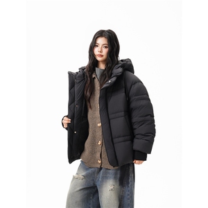 90%绒新标有报告连帽韩版宽松羽绒服上衣Y986/P350 现货图片