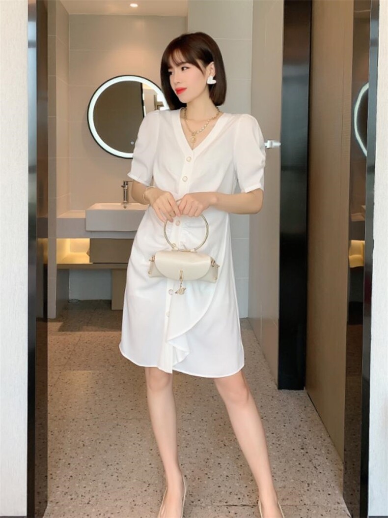 【现货】夏季新款雪纺连衣裙醋酸麻连衣裙披肩连衣裙，女装连衣裙，友一有二