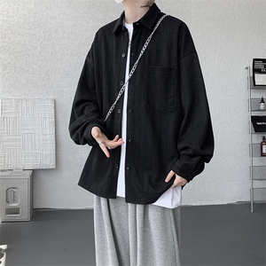 衬衫男秋季新款港风宽松大码雪尼尔长袖衬衣CS7008-P39图片