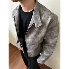 【有货】DJK293-特P88春季新款肌理纹路男士宽松短款皮夹克外套潮，男装夹克，星座603-2