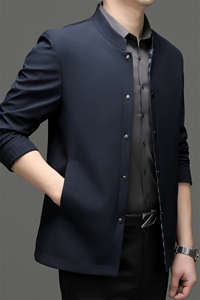 Z1312春季新款2023年男士休闲长袖中山领夹克商务外套图片
