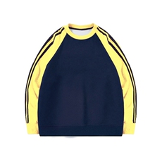 藏青拼黄袖