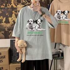 YT26263-P30亚短袖t恤男大码五分袖男宽松七分袖海报风，男装T恤，电商A040