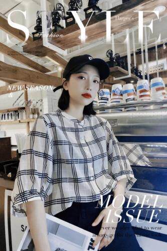 现货欧货格子小衫不挑人，女装，悠奈尔