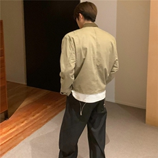 男春秋季美式潮牌复古宽松休闲百搭设计感小众立领外套JK7013，女装短外套，星座516A