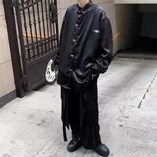 2023港风文艺刺绣龙纹衬衫男春夏宽松潮流长袖衬衣，男装衬衫，星座716-2