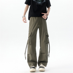8XL-M 工装裤男冰丝垂感降落伞速干休闲阔腿美式运动裤夏K9134P48图片