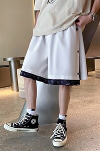 夏季假两件排扣短裤 宽松直筒五分裤 A125-6607-P35图片