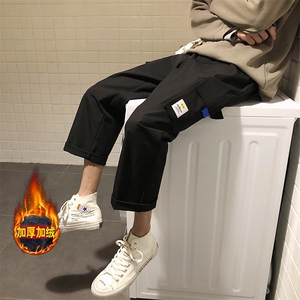 加绒2021九分裤男潮流宽松运动休闲工装裤 5106-P30加绒批35图片