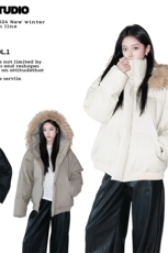 [网图慎用]可拆卸毛领棉服外套加厚保暖面包服5D3065-TP90不，男装棉衣，电商A102