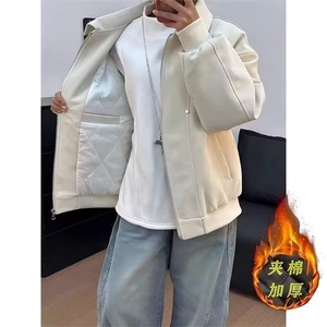 翻领皮衣外套春秋季哈灵顿城市户外工装休闲男女款外套 J259图片