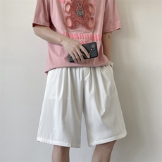 纯色五分裤夏季宽松大码运动休闲中裤子阔腿短裤ins潮D1090-p18，男装休闲裤，星座1008-1