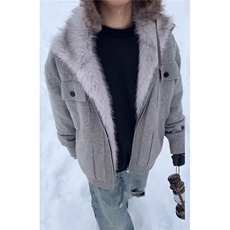 毛领座山雕棉服男款冬季加绒加厚针织衫外套短款保暖棉衣MY390，男装棉衣，星座1116A（原606A-3）