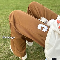 XZ616秋季新款宽松百搭植绒字母C休闲卫裤TY381P50控65，男装休闲裤，星座512A（原616）