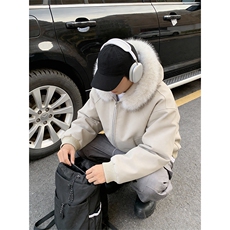 XZ514-2-25106-P70大理石座山雕连帽绒毛刺绣外套冬季棉服夹克，男装夹克，星座514-2(原B239)