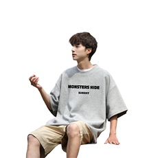 华夫格！港风华夫格短袖T恤男士半袖男五分袖体恤衫男HT105-P25，男装T恤，电商B367