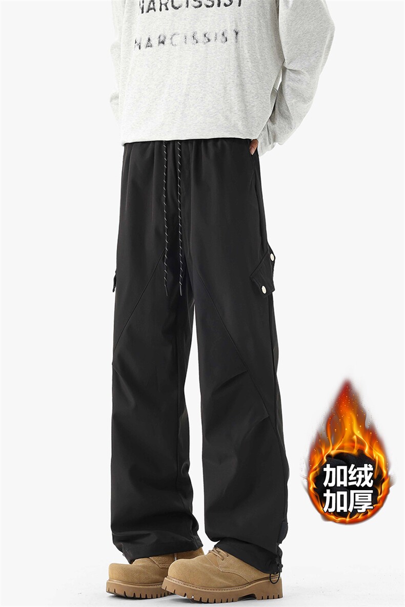 冬季vibe工装伞兵裤男宽松加绒加厚百搭休闲裤K24134J加绒-特P23,男装工装外套,电商A001-1