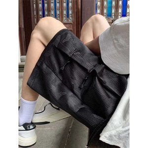 新中式风盘扣宽松直筒短裤男夏季潮牌休闲阔腿五分裤K6543-P31图片