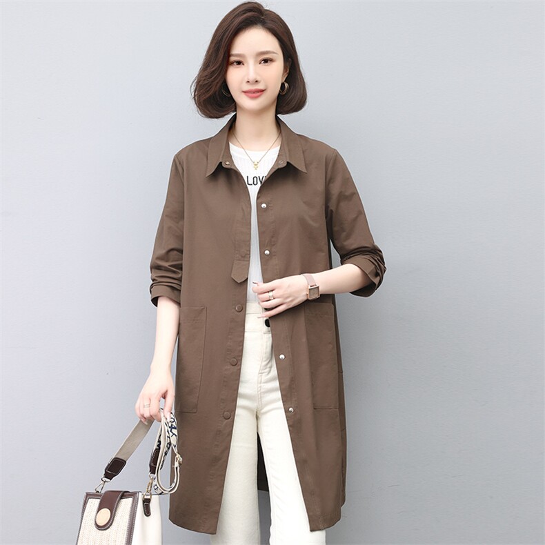 风云女中长款2023春装中年妈妈休闲洋气减龄薄款外套,女装风衣,雪樱依海