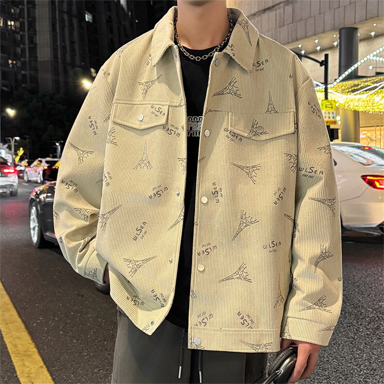 JK2508-P75M-5XXL秋冬新款大码翻领灯芯绒休闲外套夹克控129,男装夹克,星座109