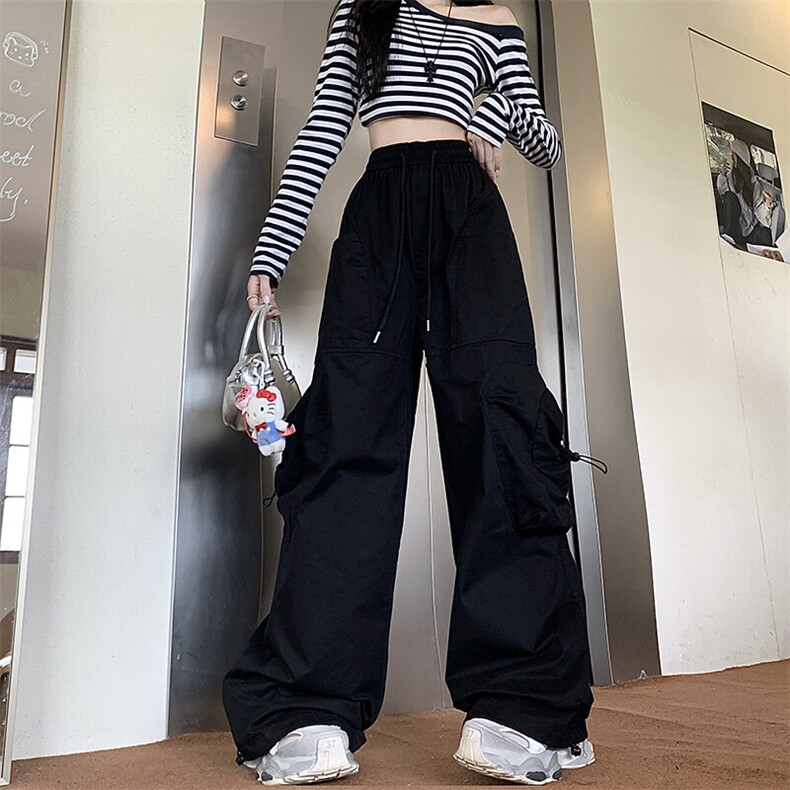 美式立体口袋工装裤男女秋季高街机能嘻哈中性街头风痞帅阔腿长裤,男装休闲裤,星座410-7